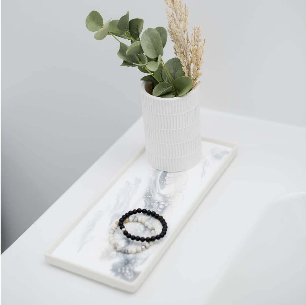 Large Ceramic Resin Tray in Navy