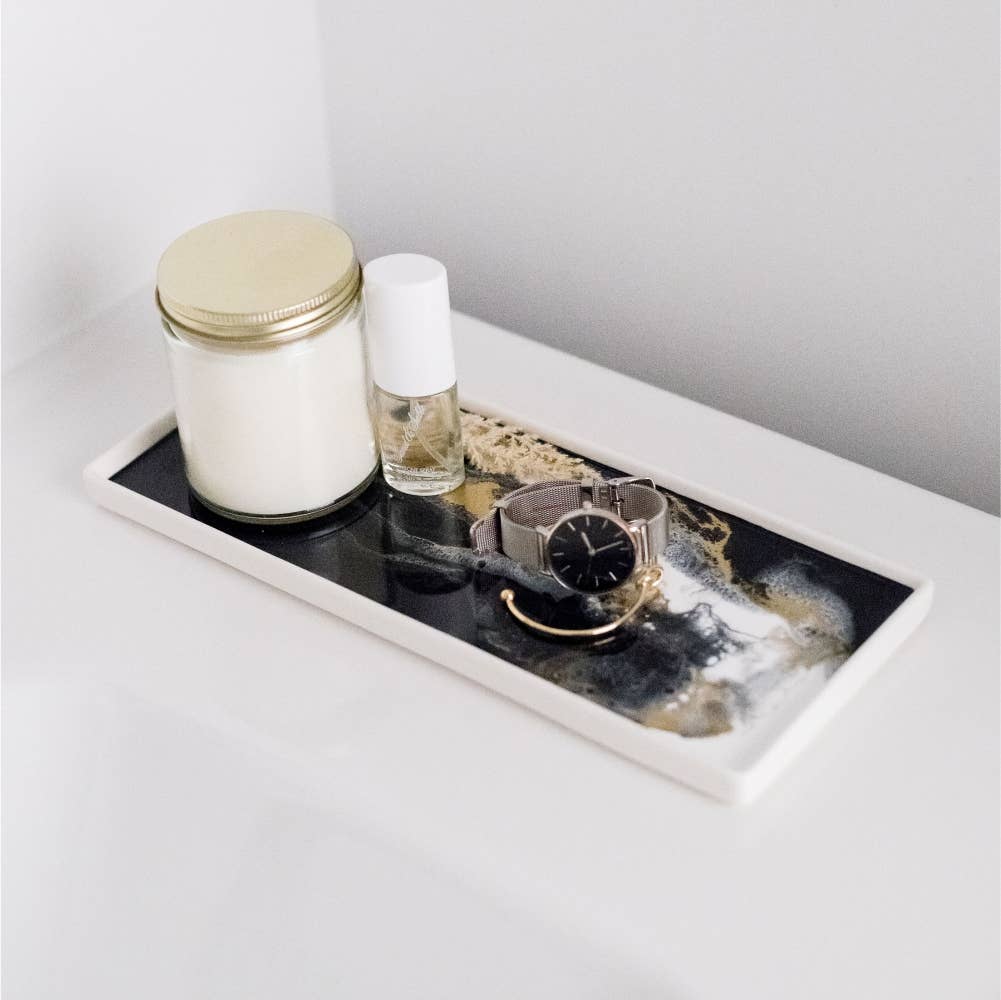 Large Ceramic Resin Tray in Ocean Vibes