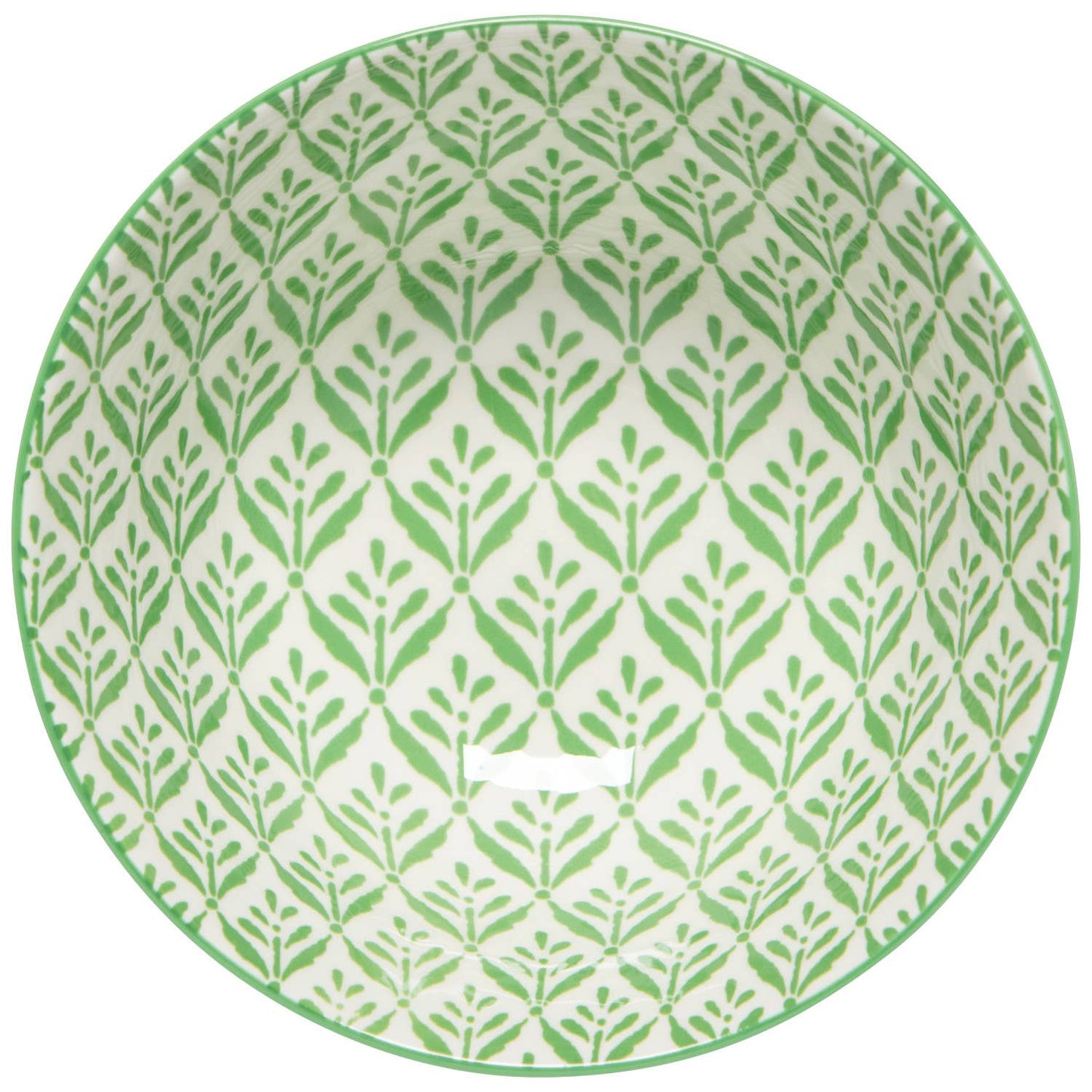 Green Leaf Stamped Bowl - 6"