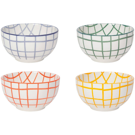 Wobbly Check Bowls (Set of 4)