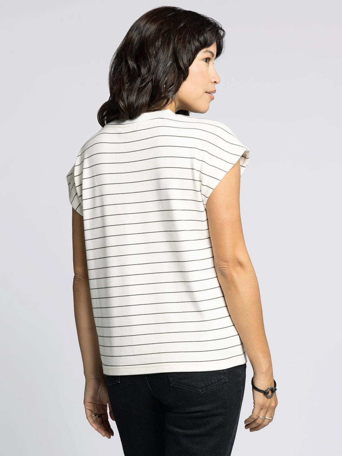 Bella Tee in Off White & Black