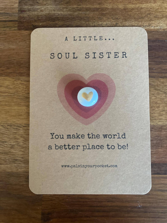 Soul Sister Bestie Friendship Love Pocket Pebble