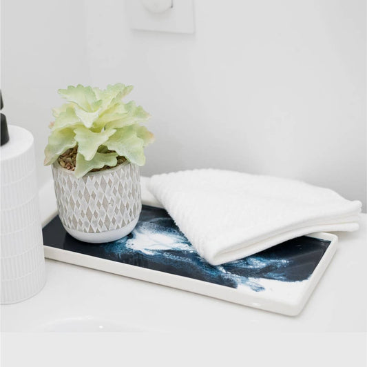 Large Ceramic Resin Tray in Navy