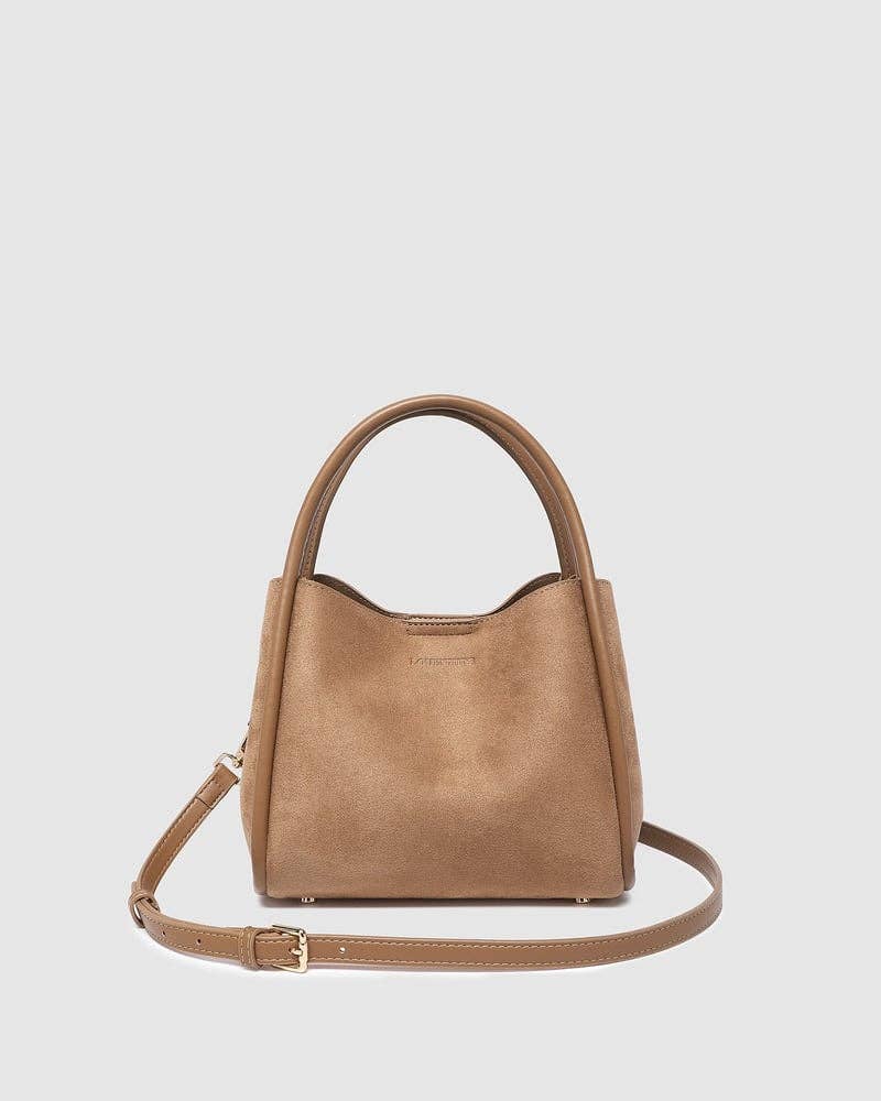 Steffie Suede Mini Tote Bag in Honey