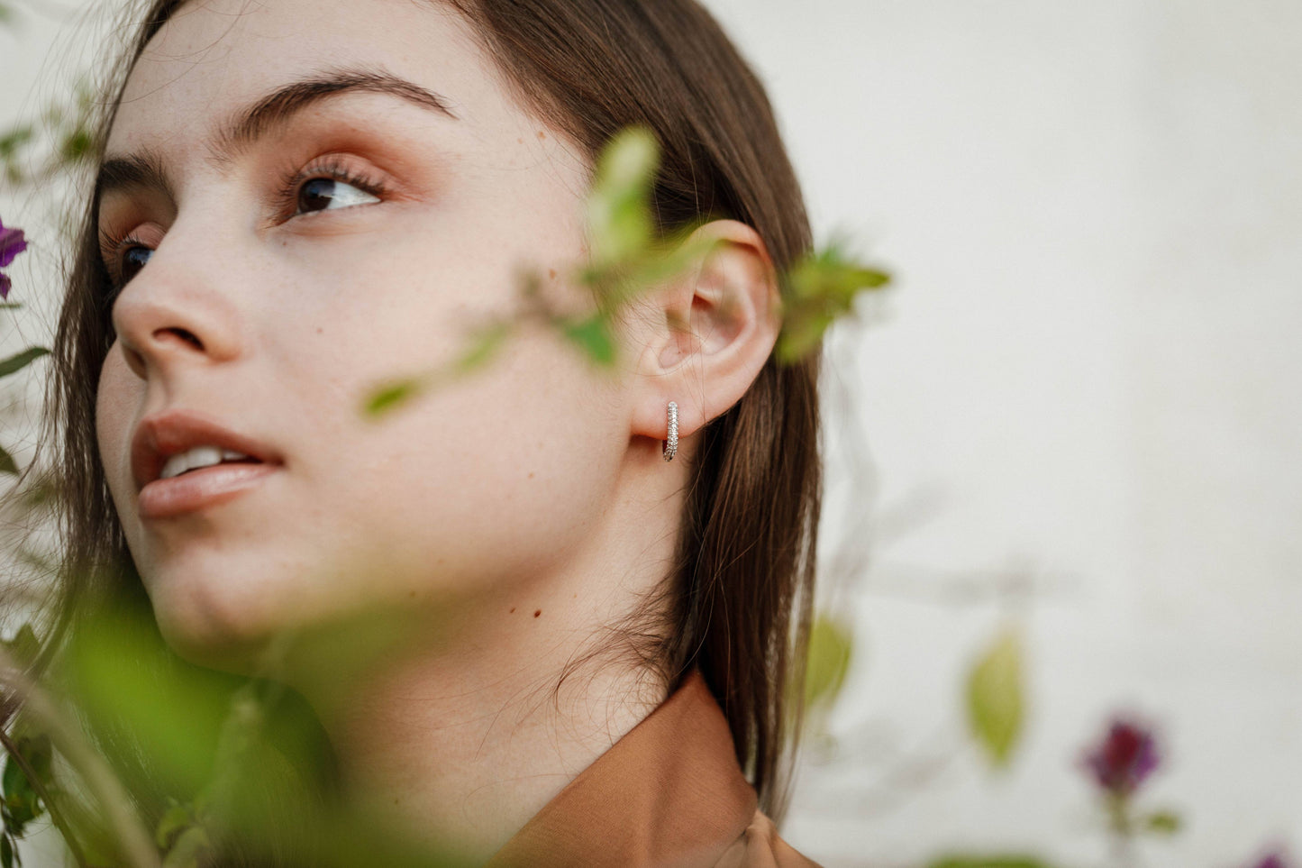 Silver Hoop - Pavé - Earring