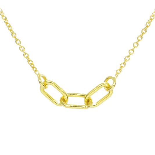 Three Link Necklace in Gold