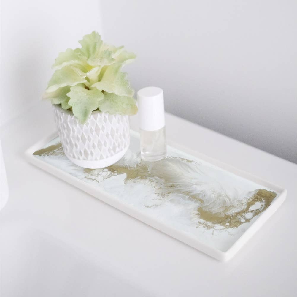 Large Ceramic Resin Tray in Navy