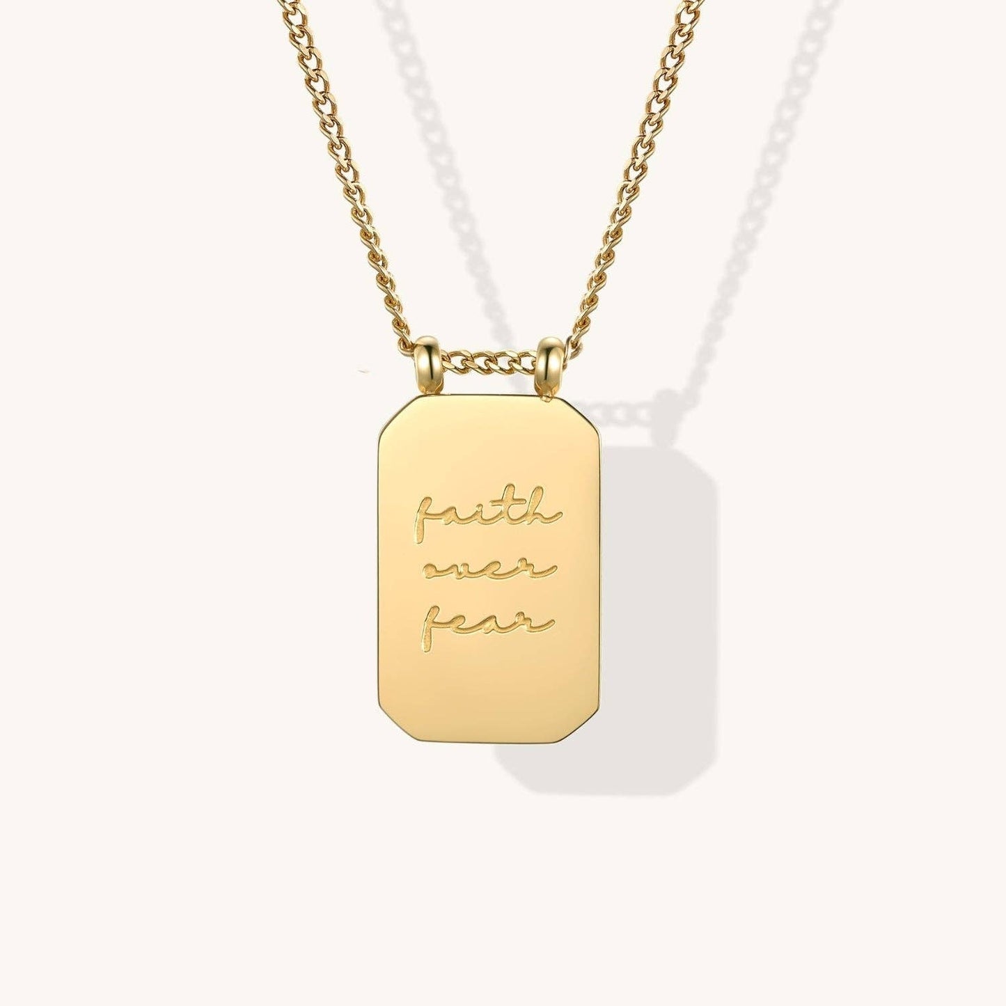 Faith Over Fear Necklace in Gold
