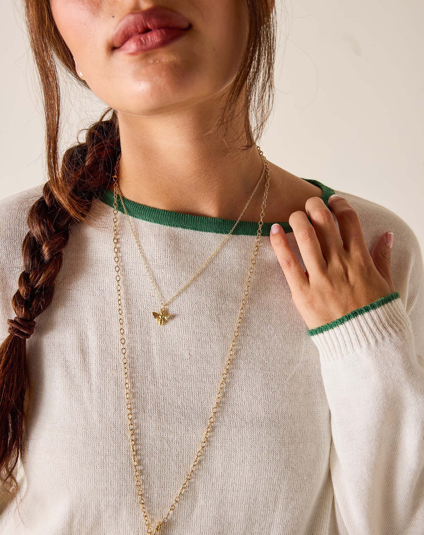 Cardiff Sweater in White and Jungle