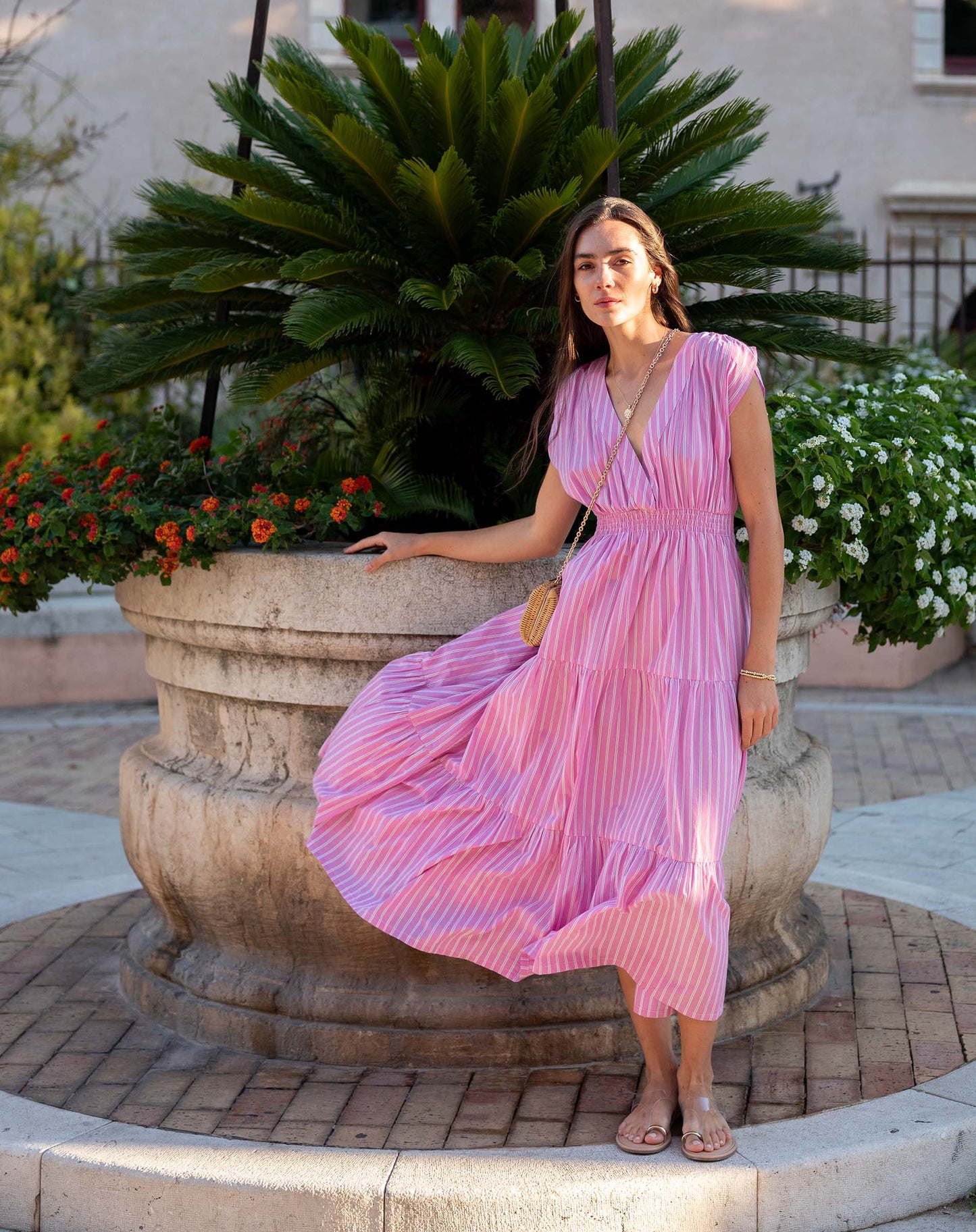 Cassis Maxi Dress in Fondant Pink
