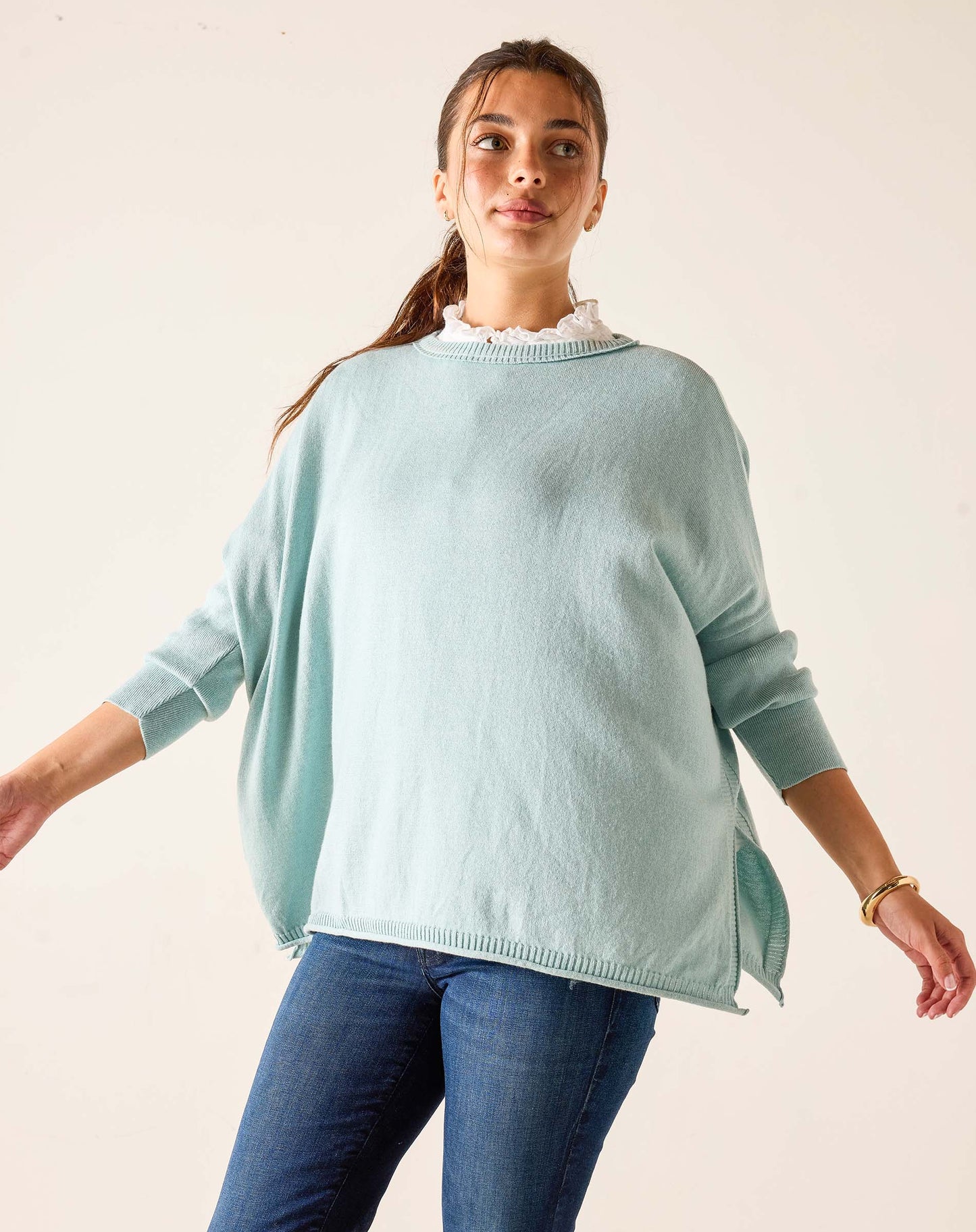 Catalina Crewneck Sweater in Seaglass