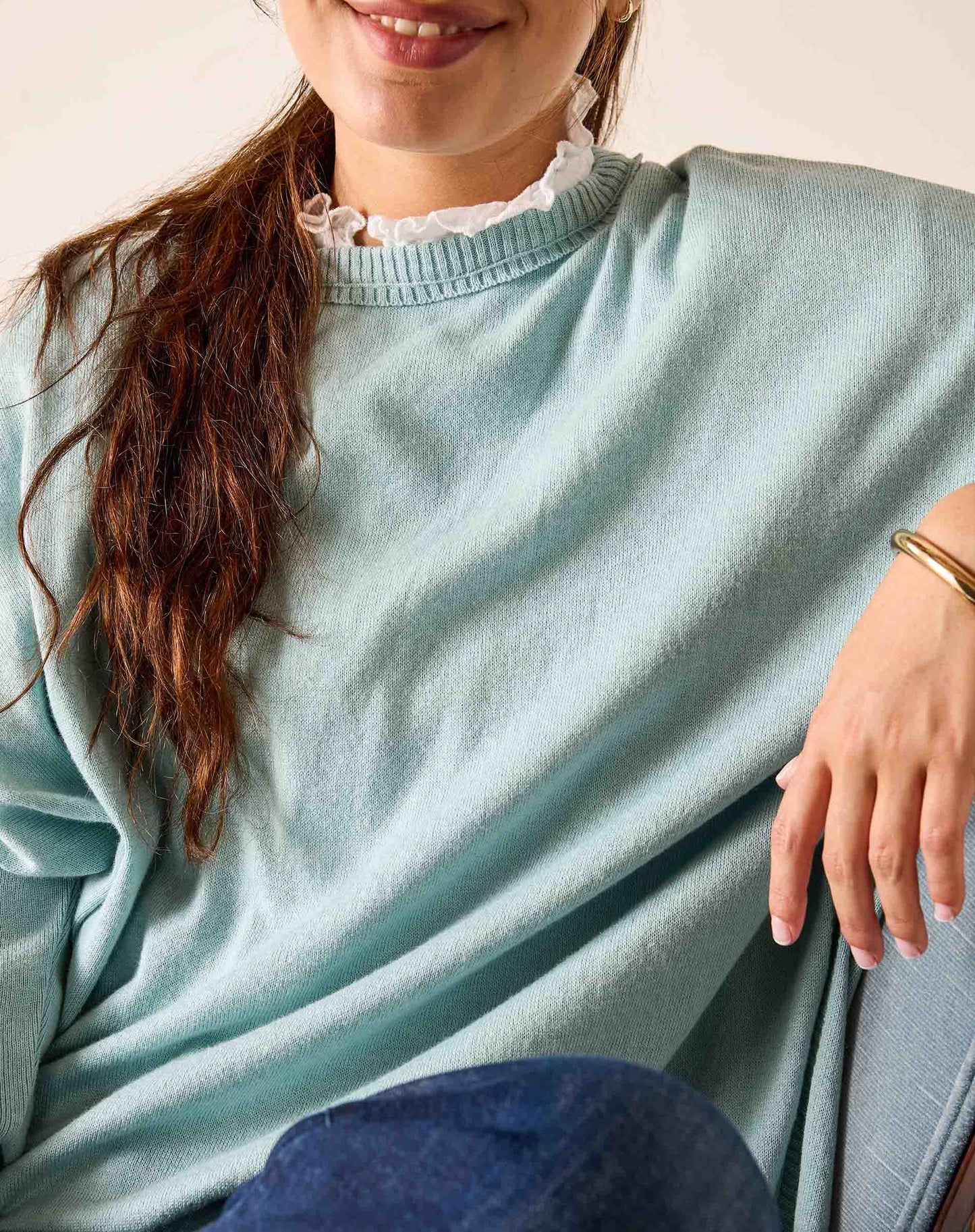Catalina Crewneck Sweater in Seaglass