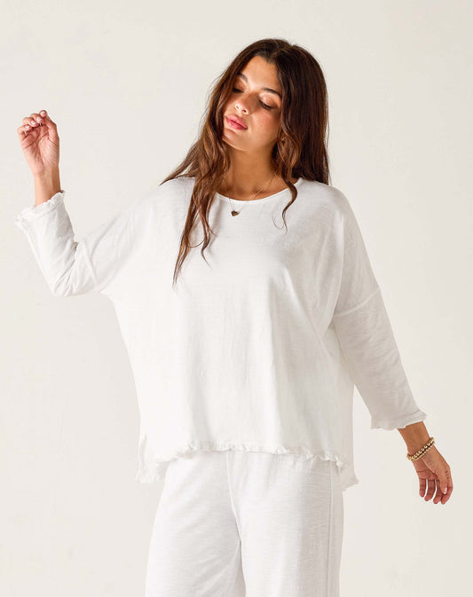 Catalina Ruffle Tee in White