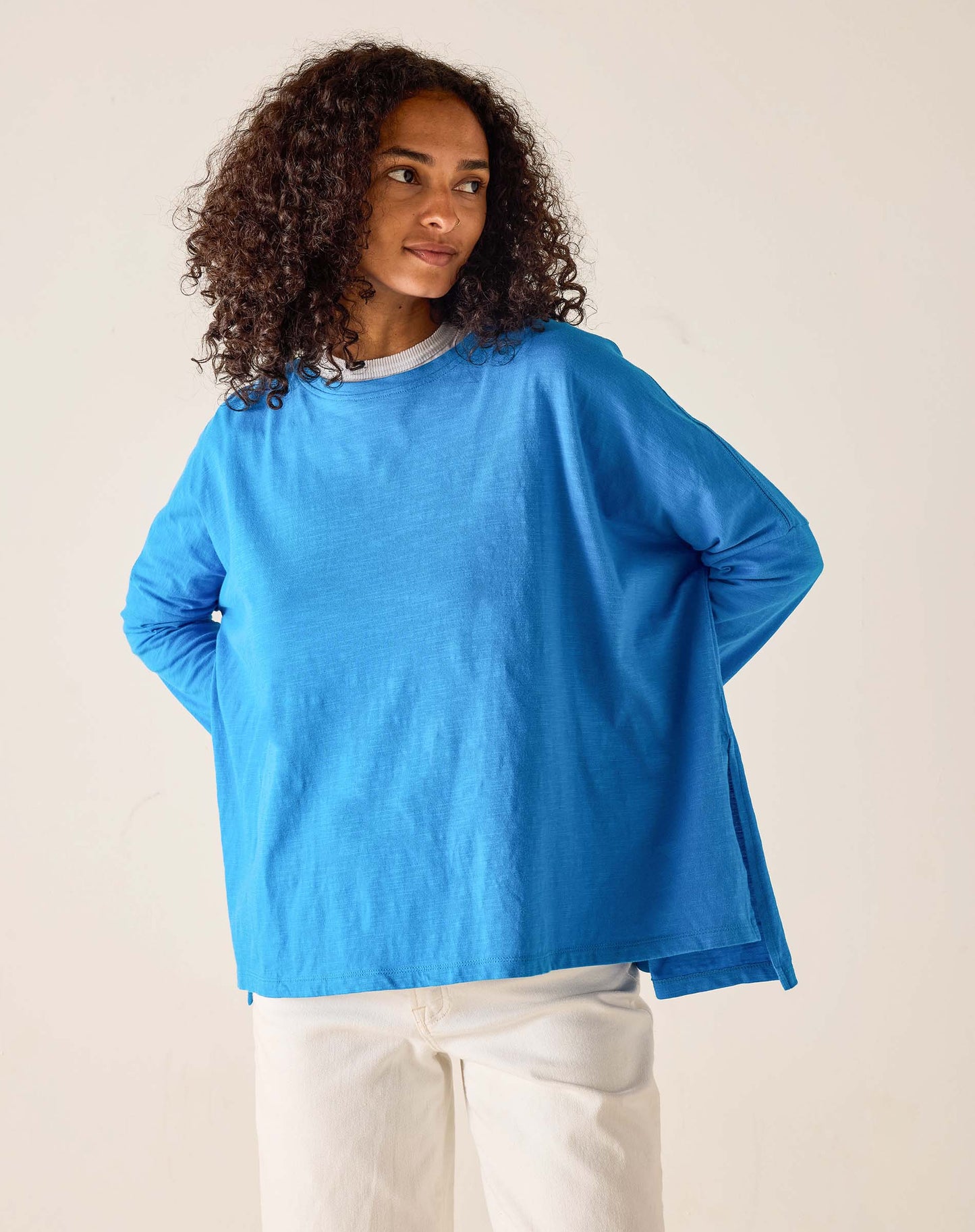 Catalina Slub Tee in Brilliant Blue