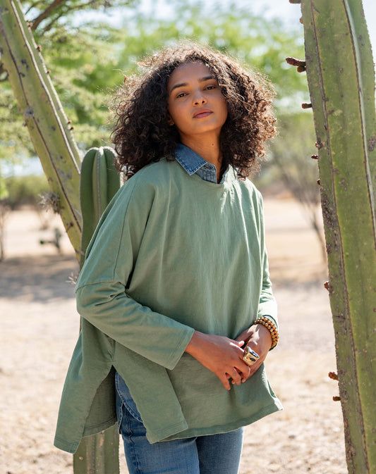 Catalina Slub Tee in Winter Brushed Green