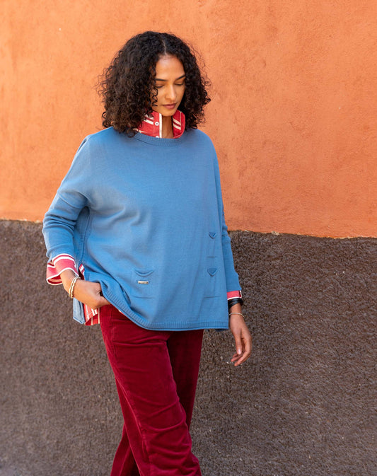 Catalina Crewneck Sweater in Blue Dusk