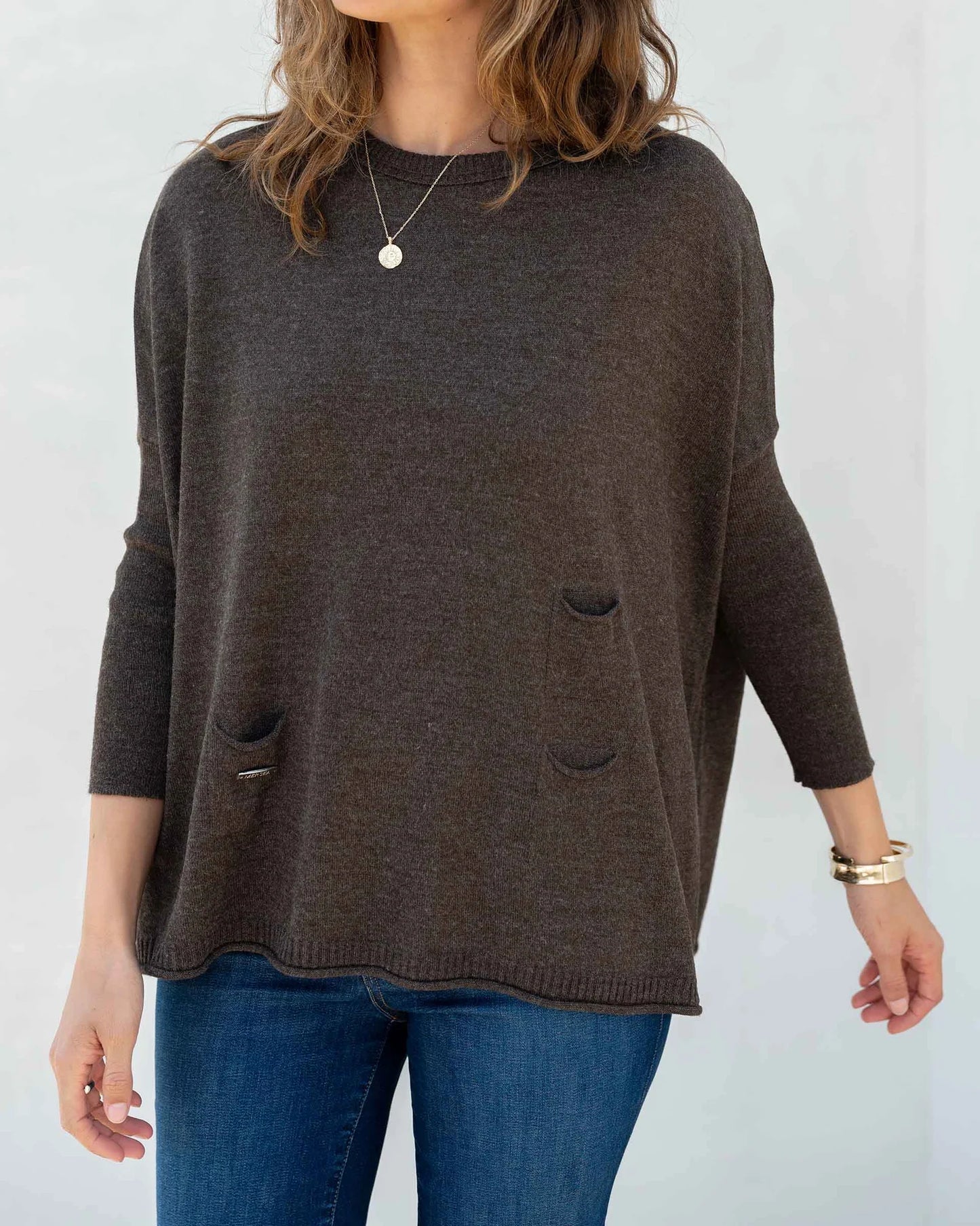 Catalina Crewneck Sweater in Hot Chocolate