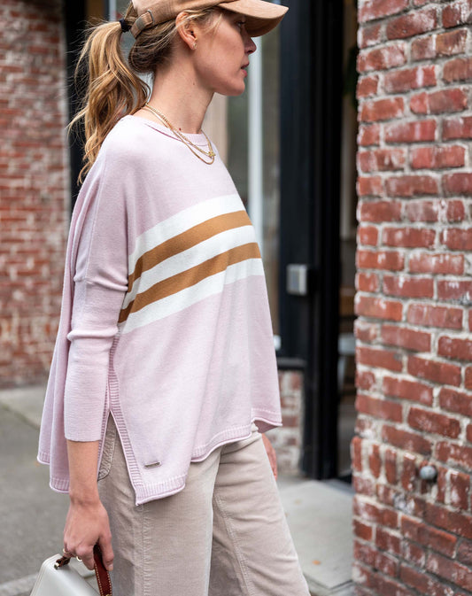 Catalina Crewneck Sweater in Rose + Tobacco