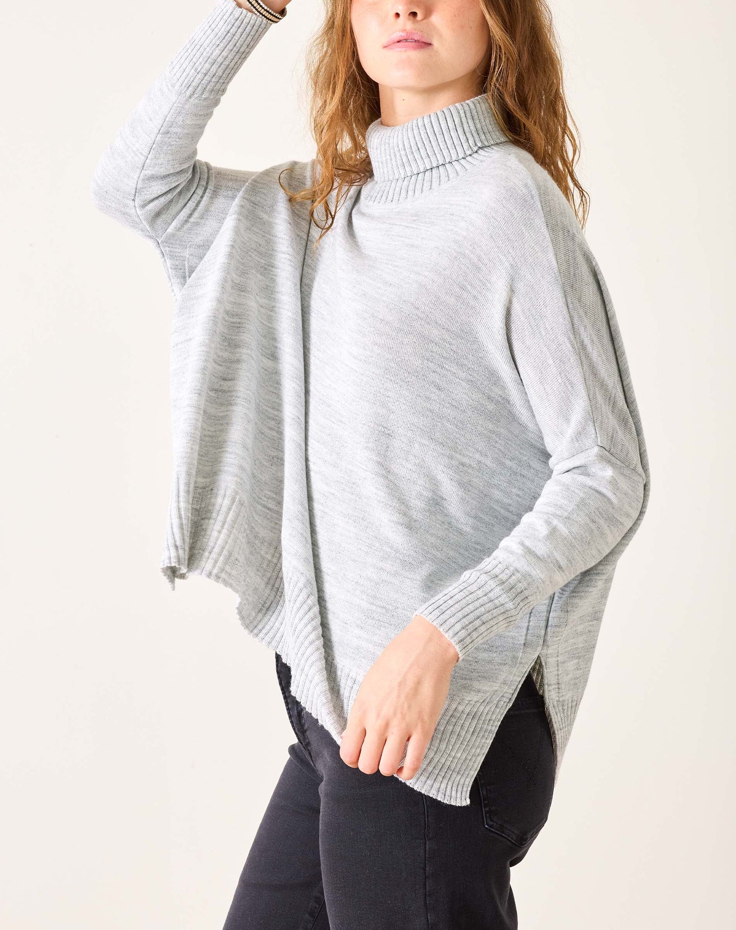 Catalina Turtleneck Sweater in Ash Grey