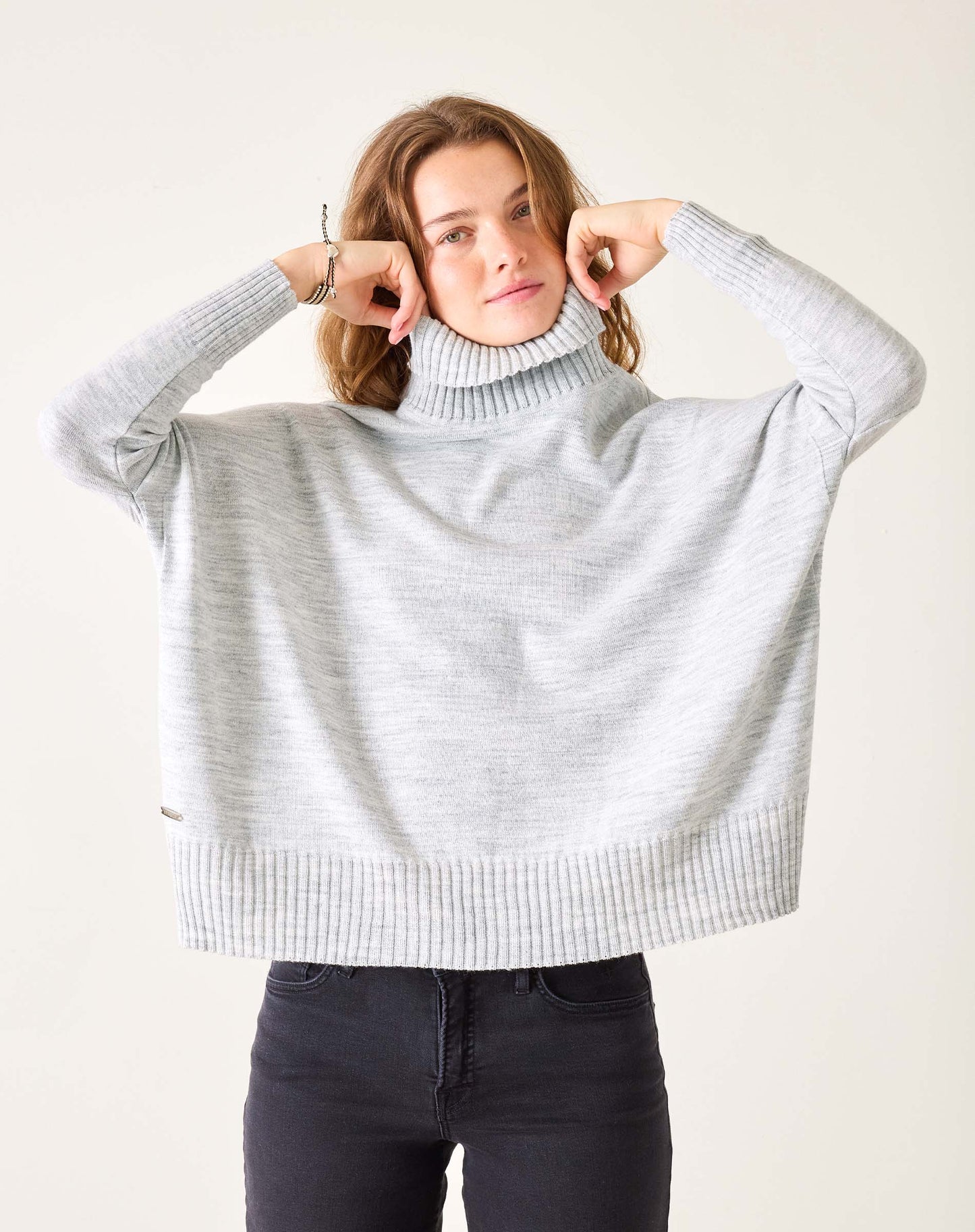 Catalina Turtleneck Sweater in Ash Grey