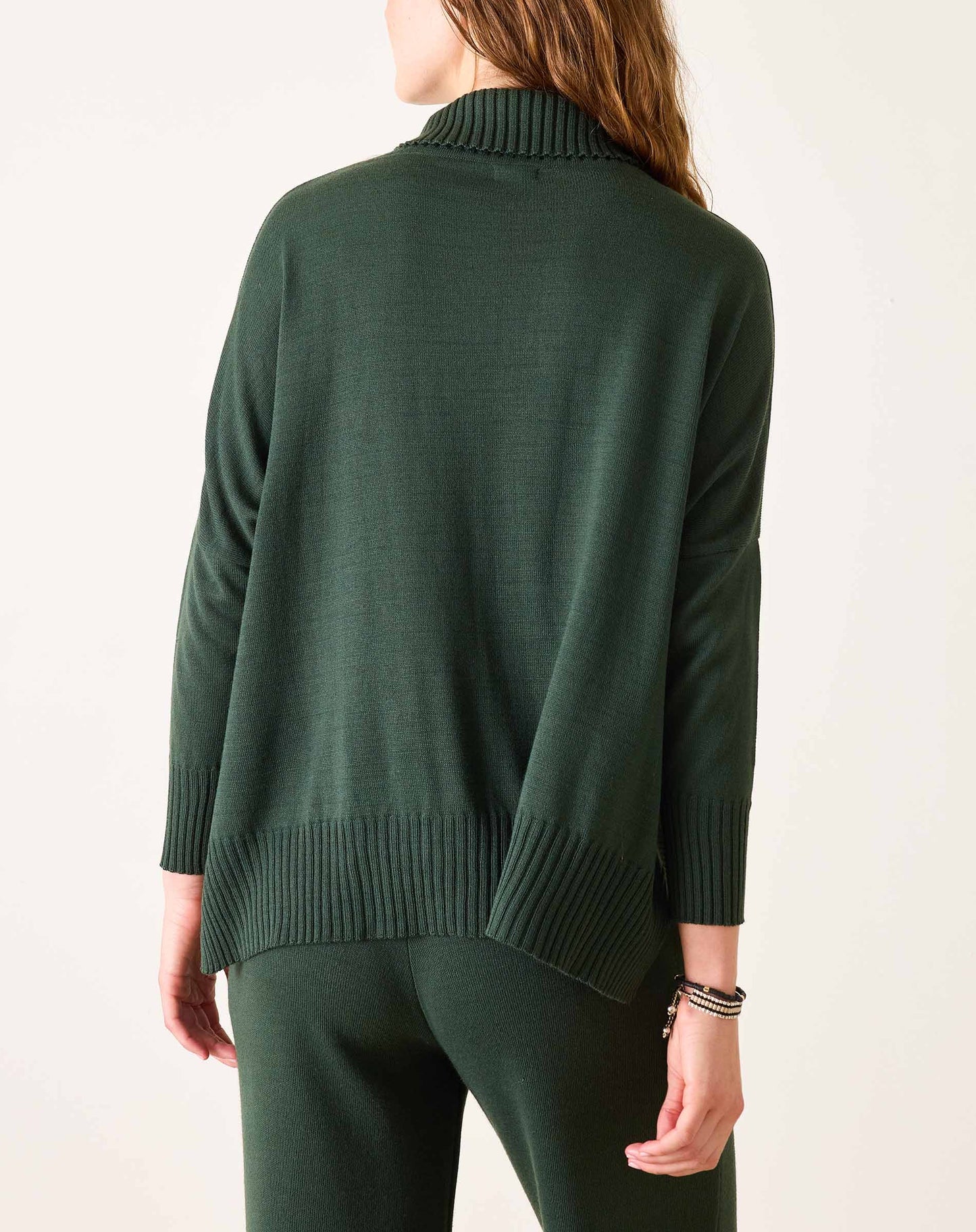 Catalina Turtleneck Sweater in Deep Emerald