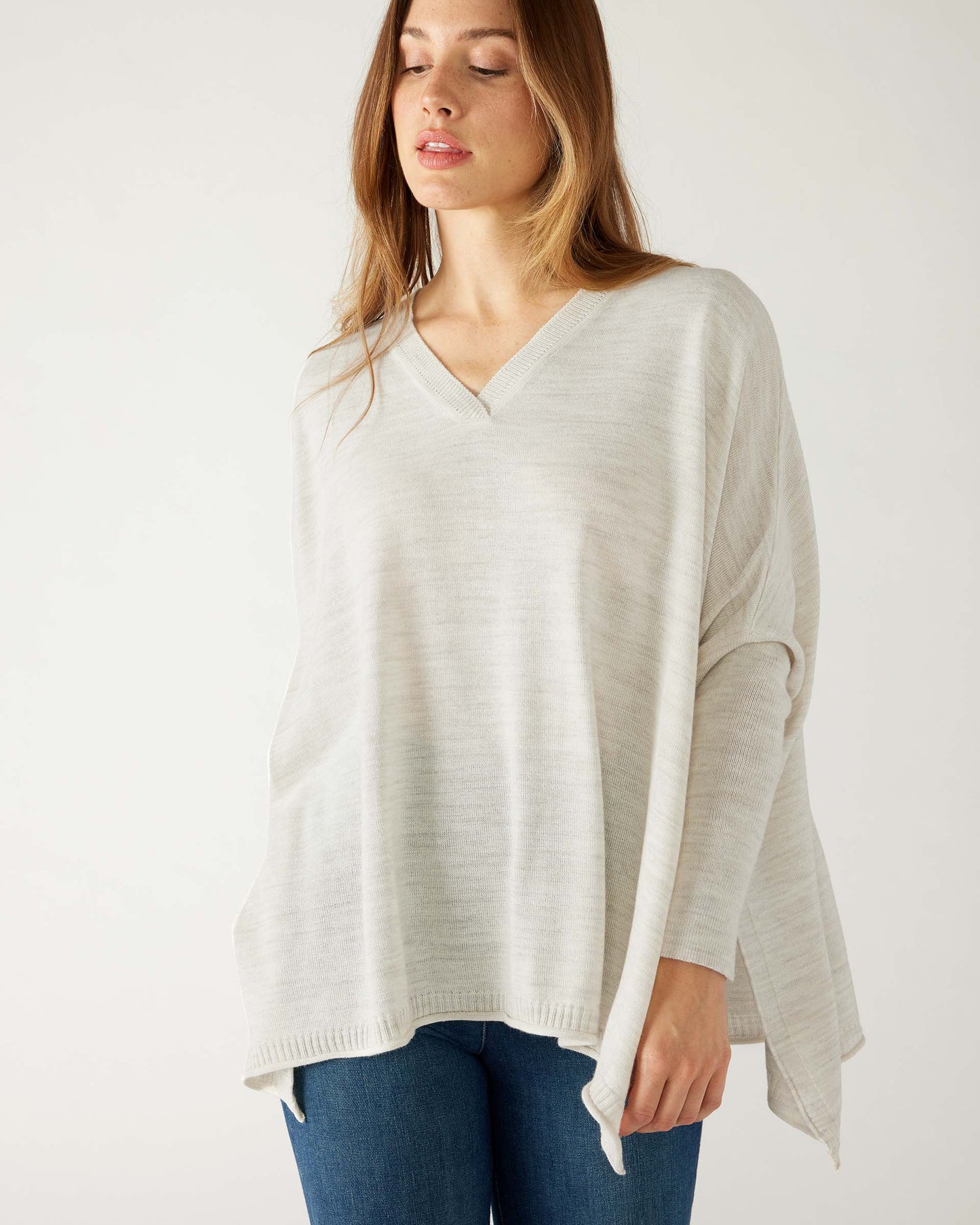 Catalina V-Neck Sweater in Sea Salt