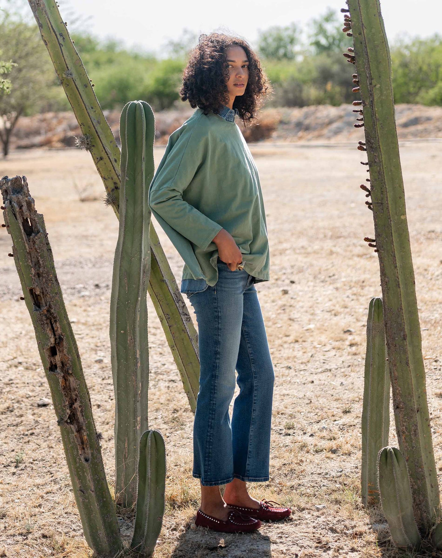 Catalina Slub Tee in Winter Brushed Green