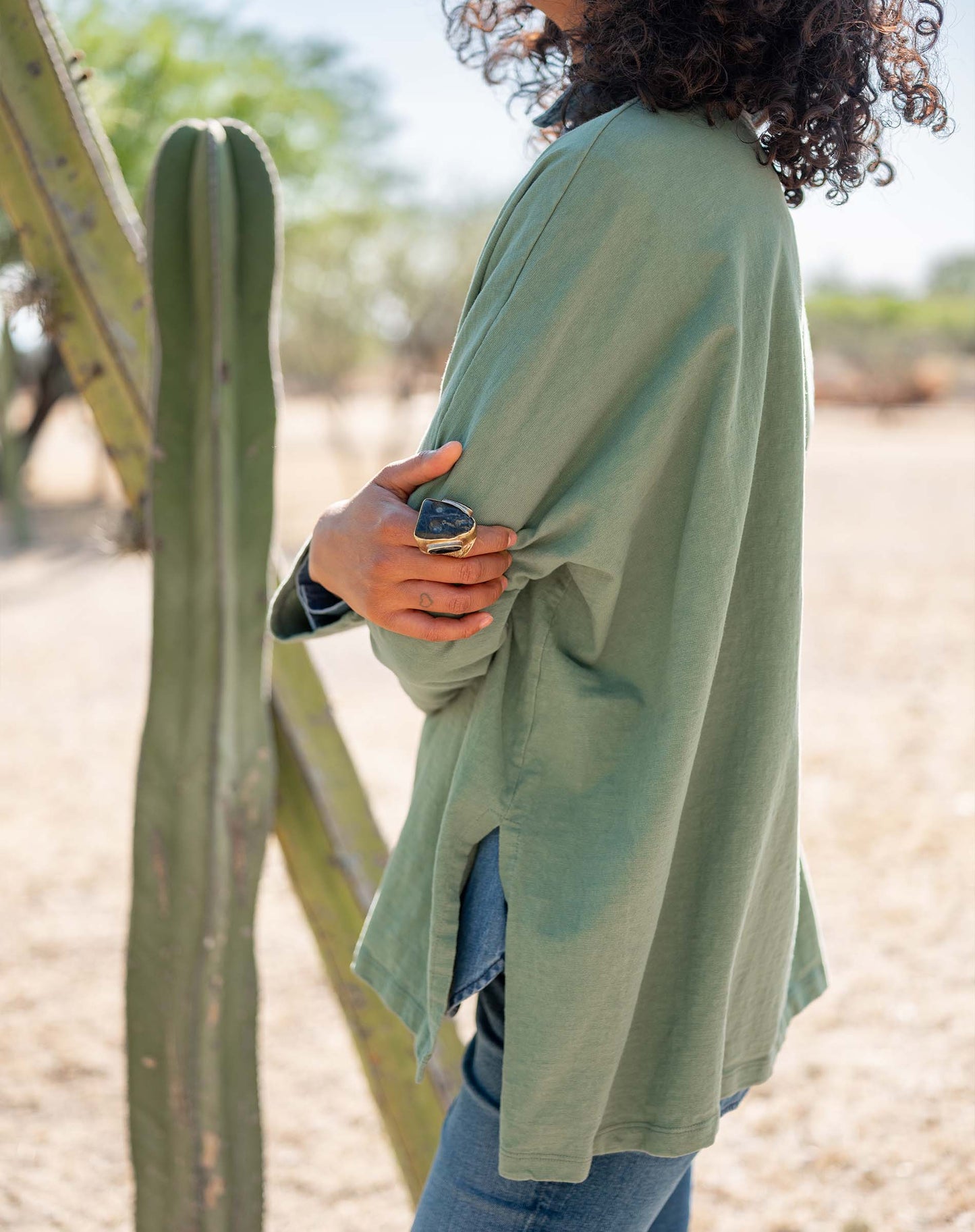 Catalina Slub Tee in Winter Brushed Green
