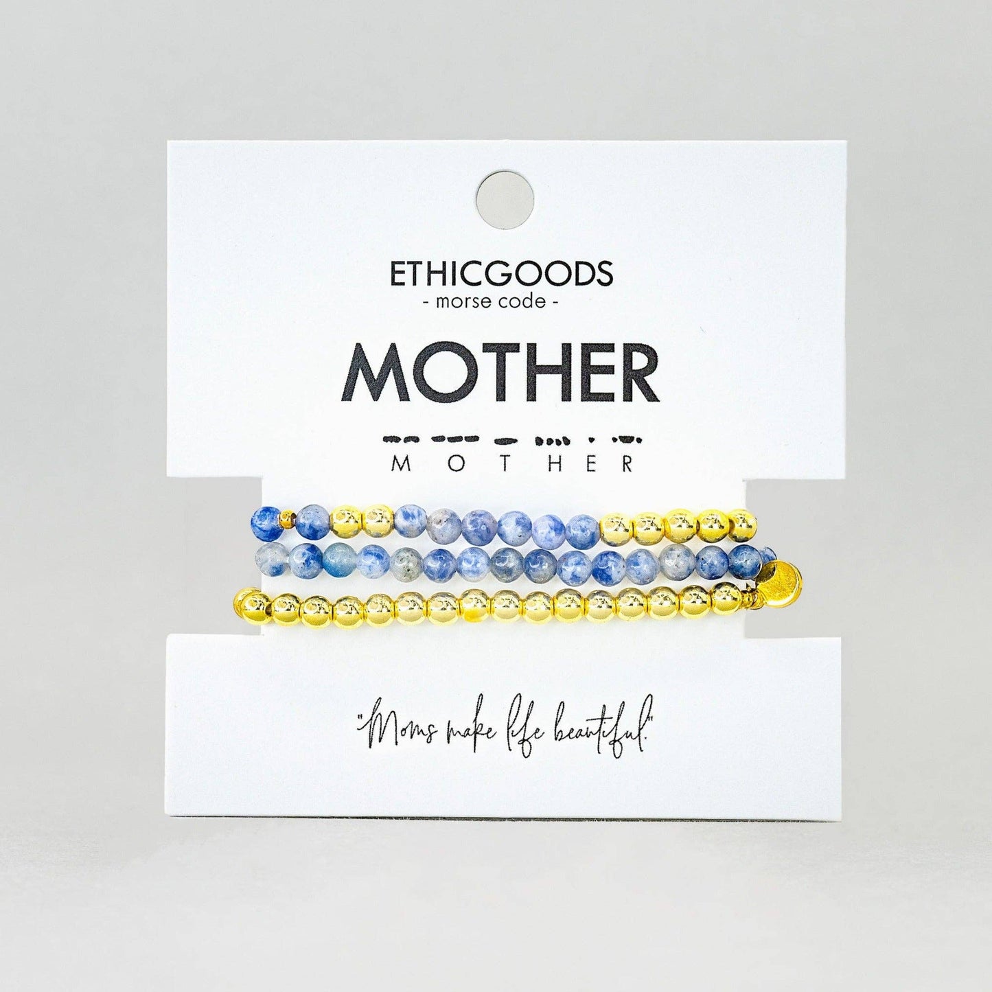 MOTHER Morse Code Stacking Bracelet Set: Lapis