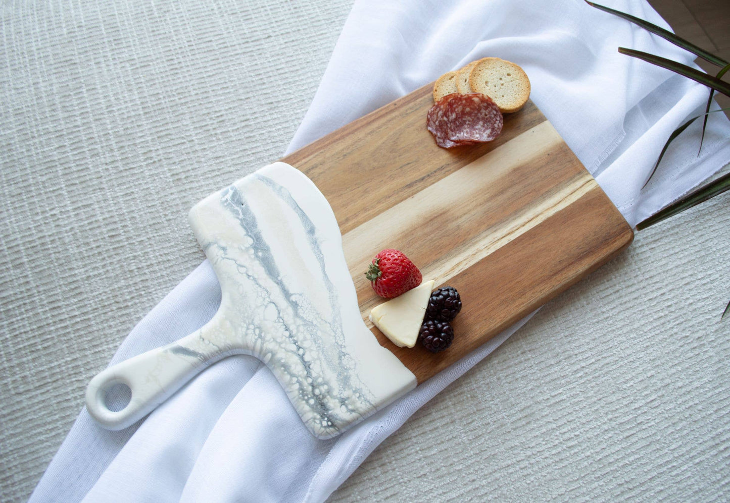 Medium Acacia Cheese Boards in Navy