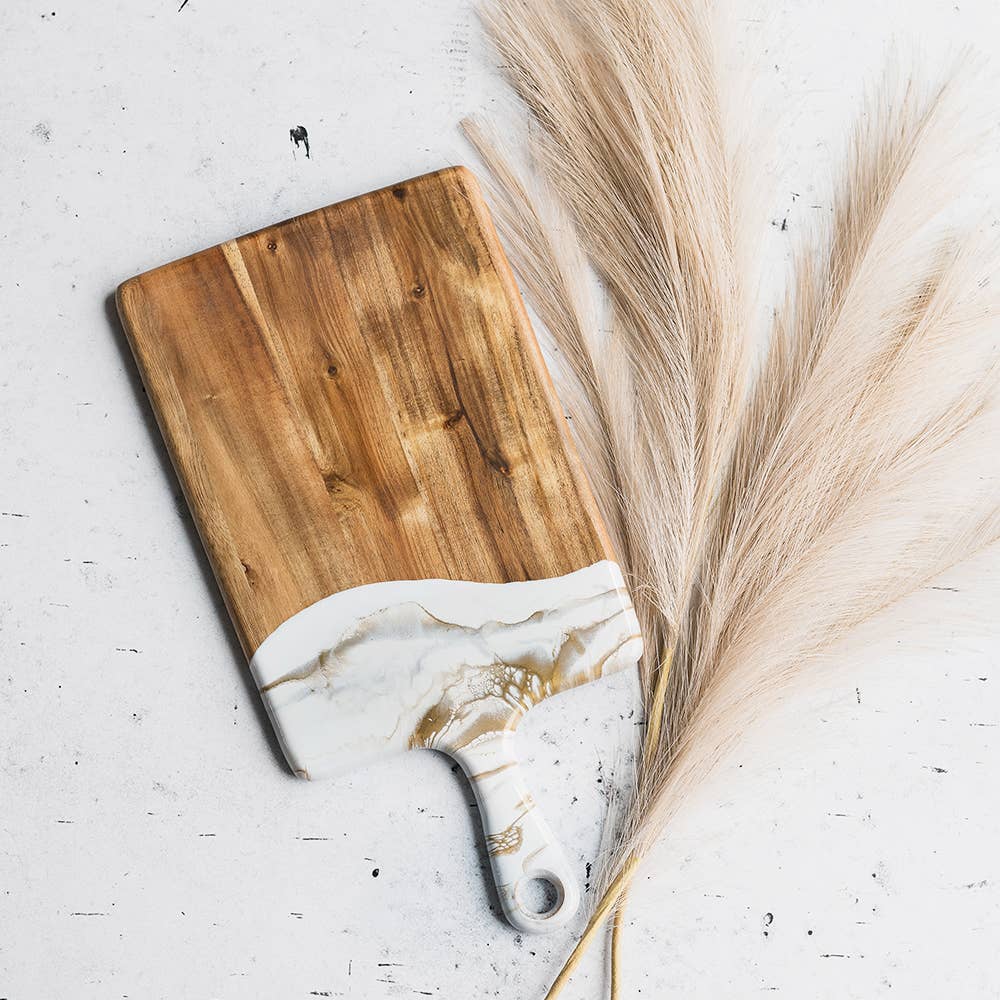Medium Acacia Cheese Boards in Navy