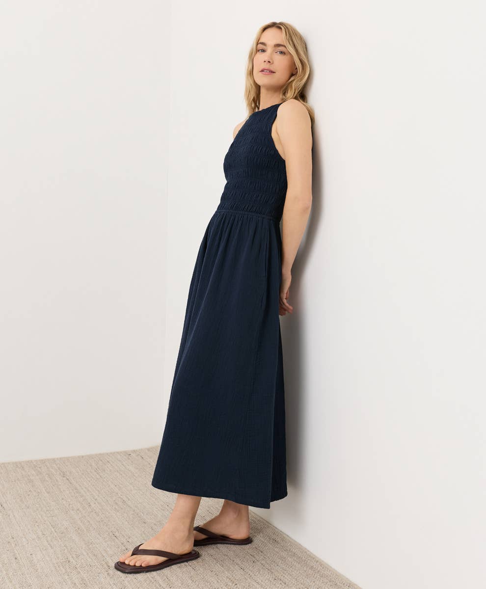 Women's Coastal Double Gauze Smocked Dress