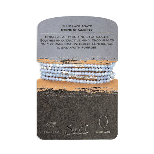 Stone Wrap in Blue Lace Agate/Silver