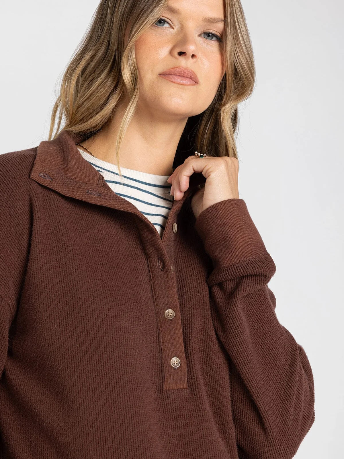 Chrishell Pullover in Deep Mahogany