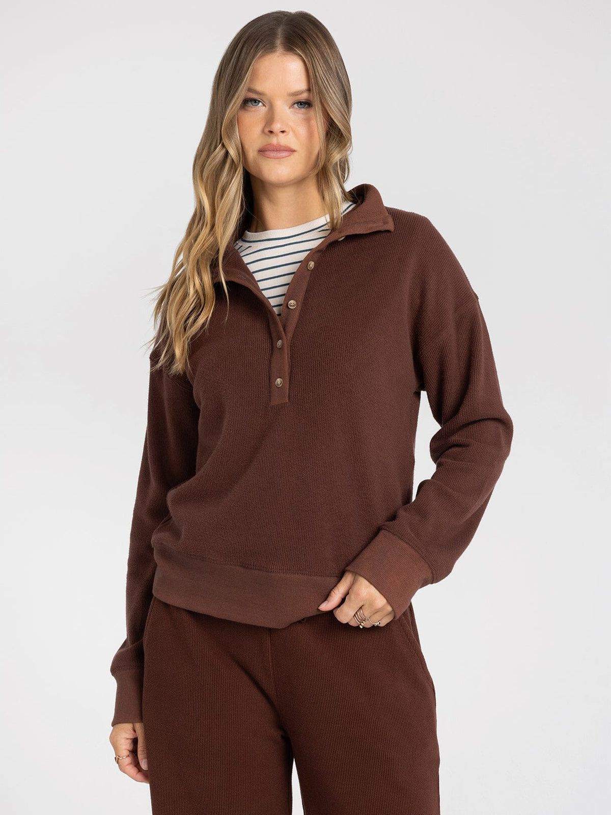 Chrishell Pullover in Deep Mahogany