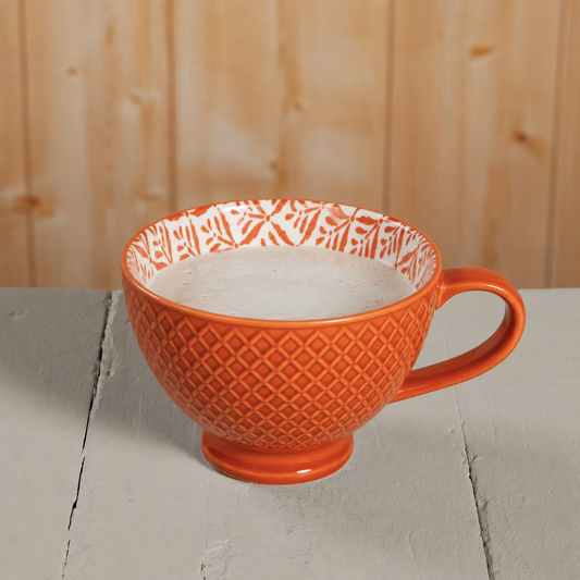 Copper Leaves Stamped Latte Mug