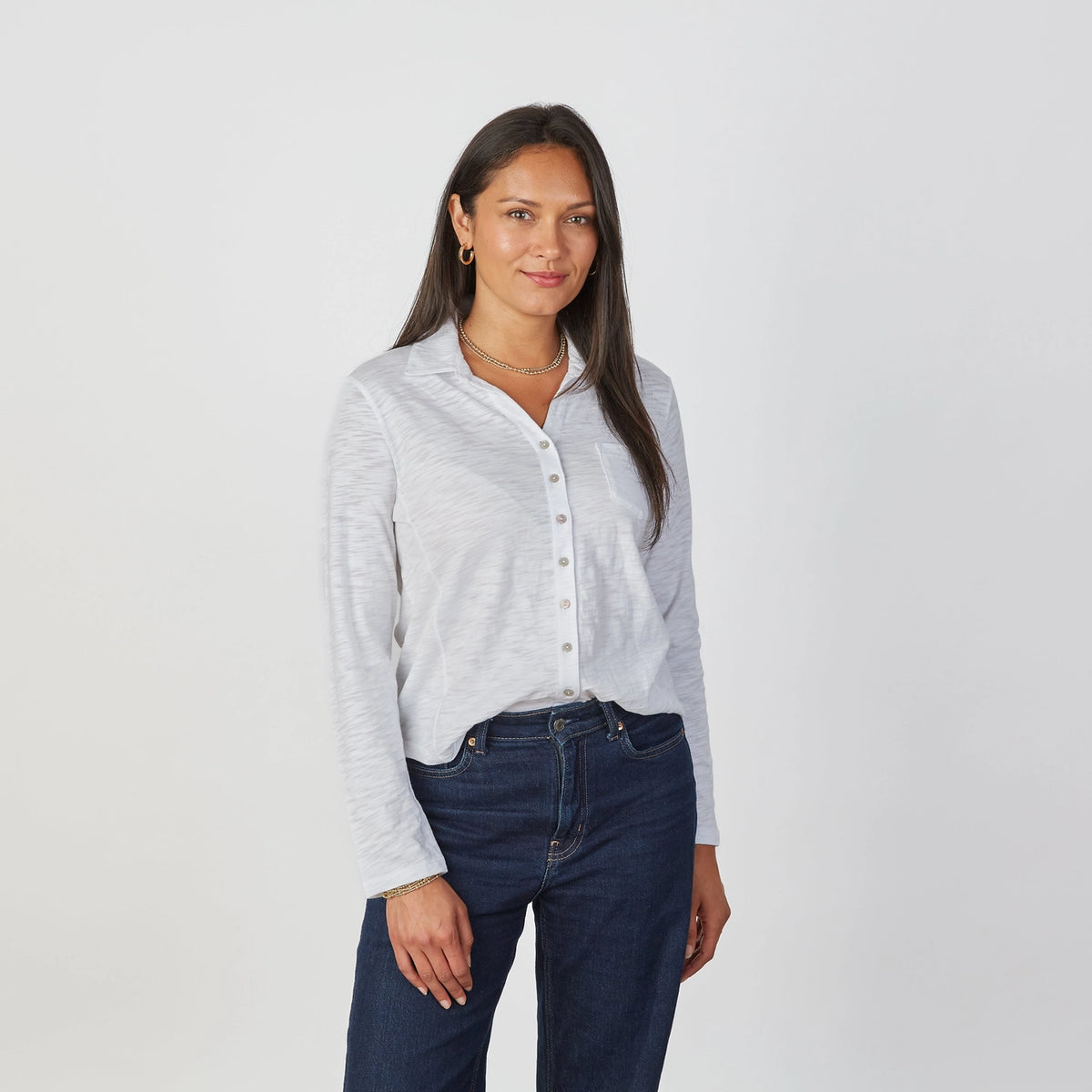 Alex Every Season Button Down Shirt in White