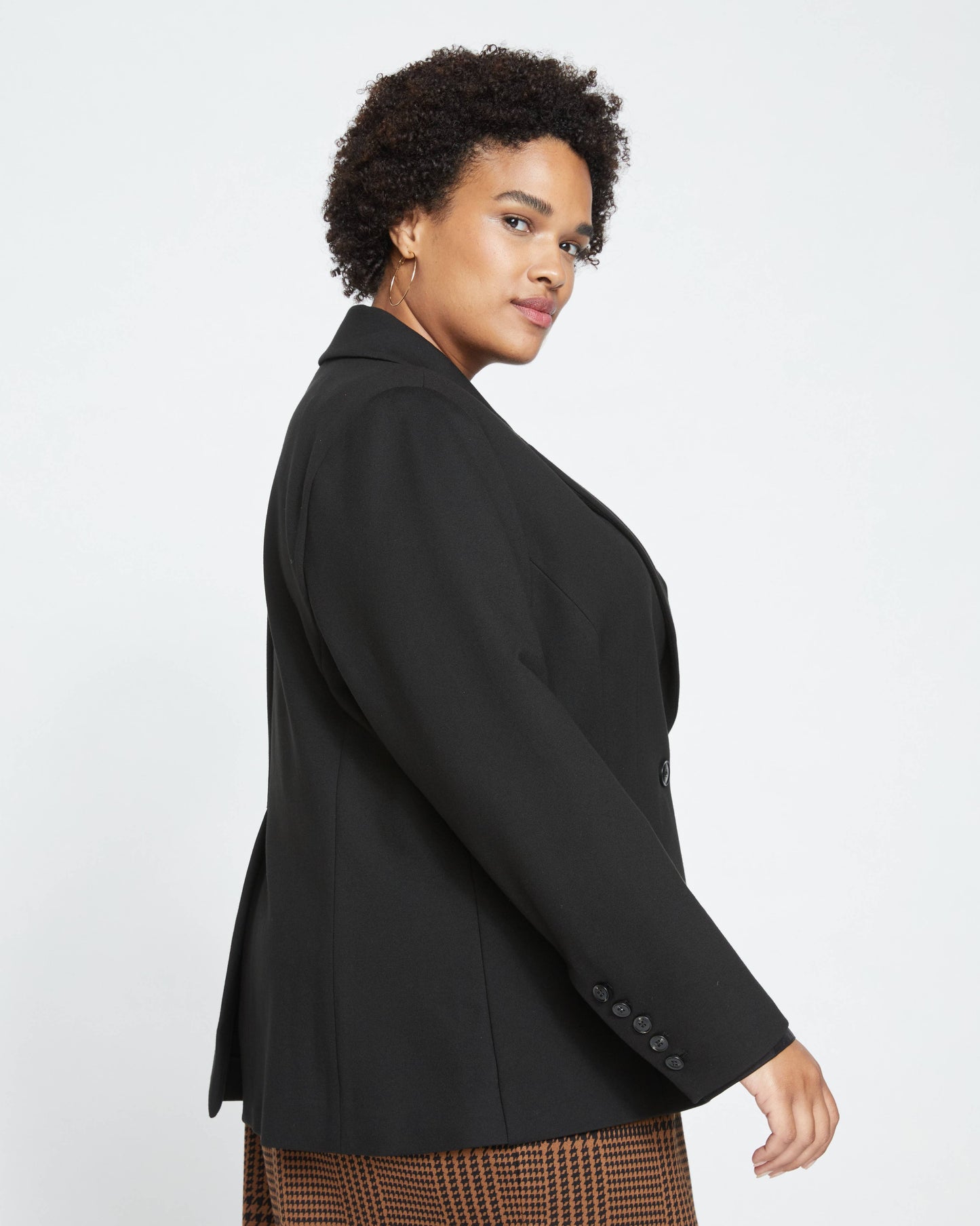 Bianca Double Breasted Ponte Blazer in Black