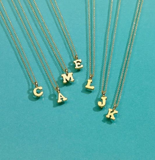 Dainty Initial Necklace in Gold