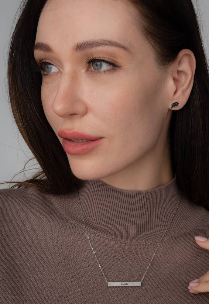 Rowen Leaf Stud Earrings in Silver
