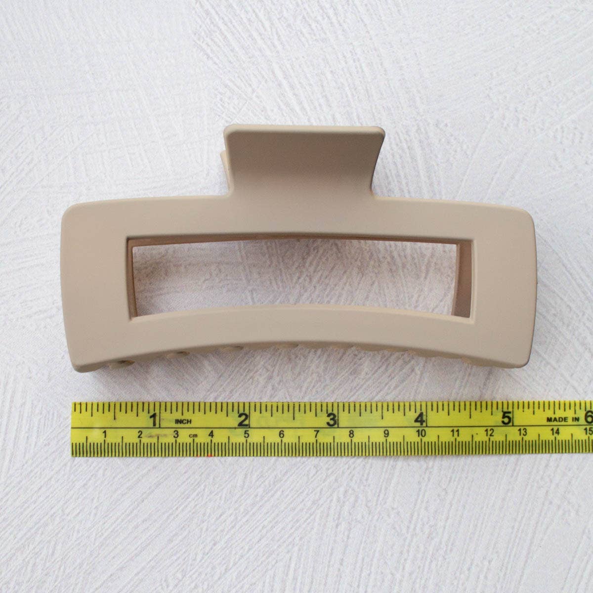 Jumbo Square Hair Clip: Matt Khaki