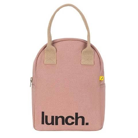 Zipper Lunch Bag - 'Lunch' Pink