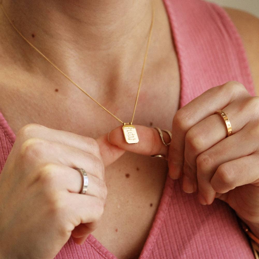 Beautiful Girl, You Can Do Hard Things Necklace in Gold