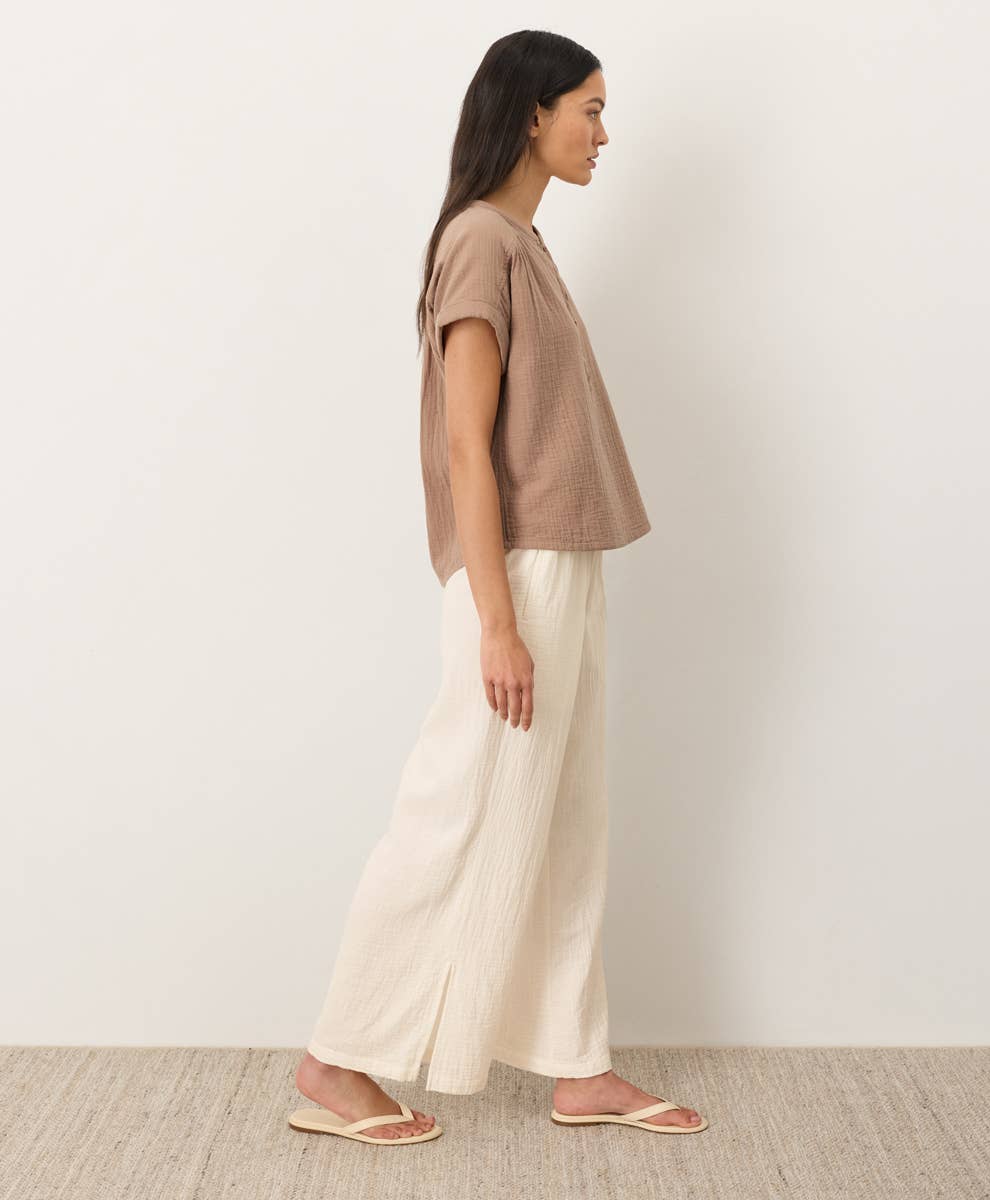 Women's Coastal Double Gauze Split Hem Pant