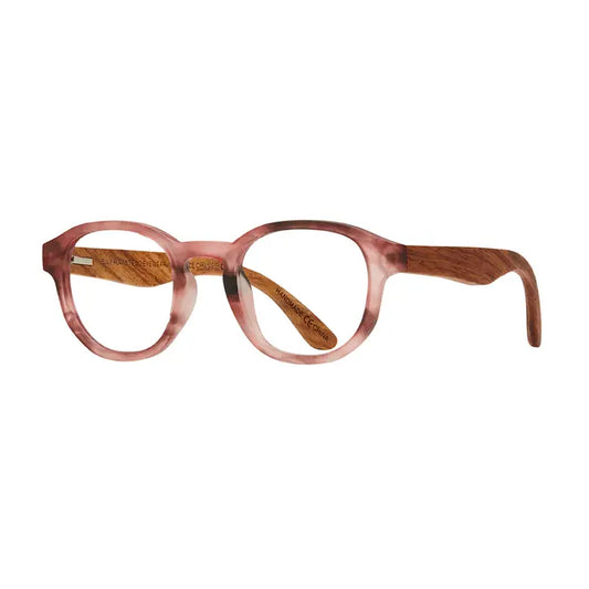 Sunset Readers in Matte Rose Marble and Walnut Wood