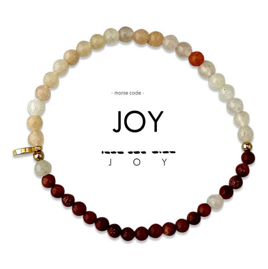 Morse Code Bracelet | JOY: Pink Aventurine & Goldstone