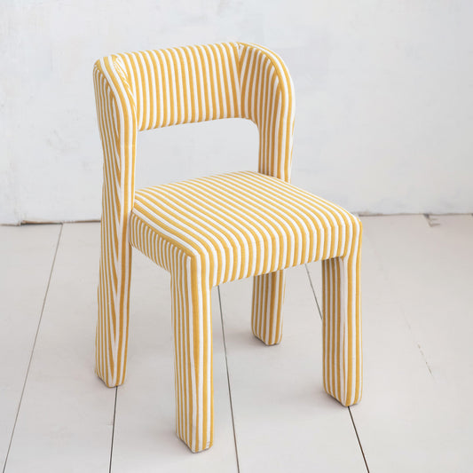 Upholstered Striped Dining Chair