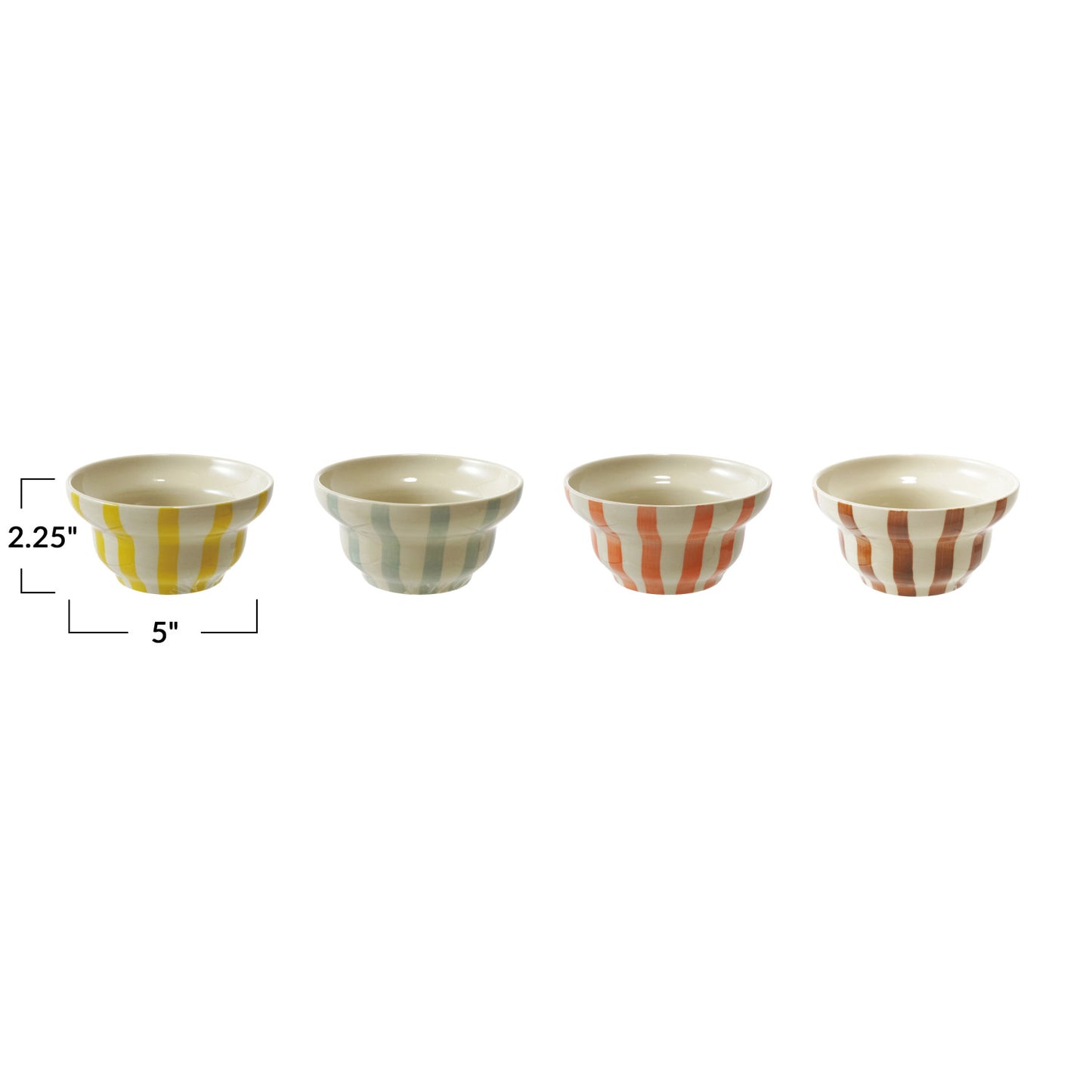 Stoneware Striped Bowl