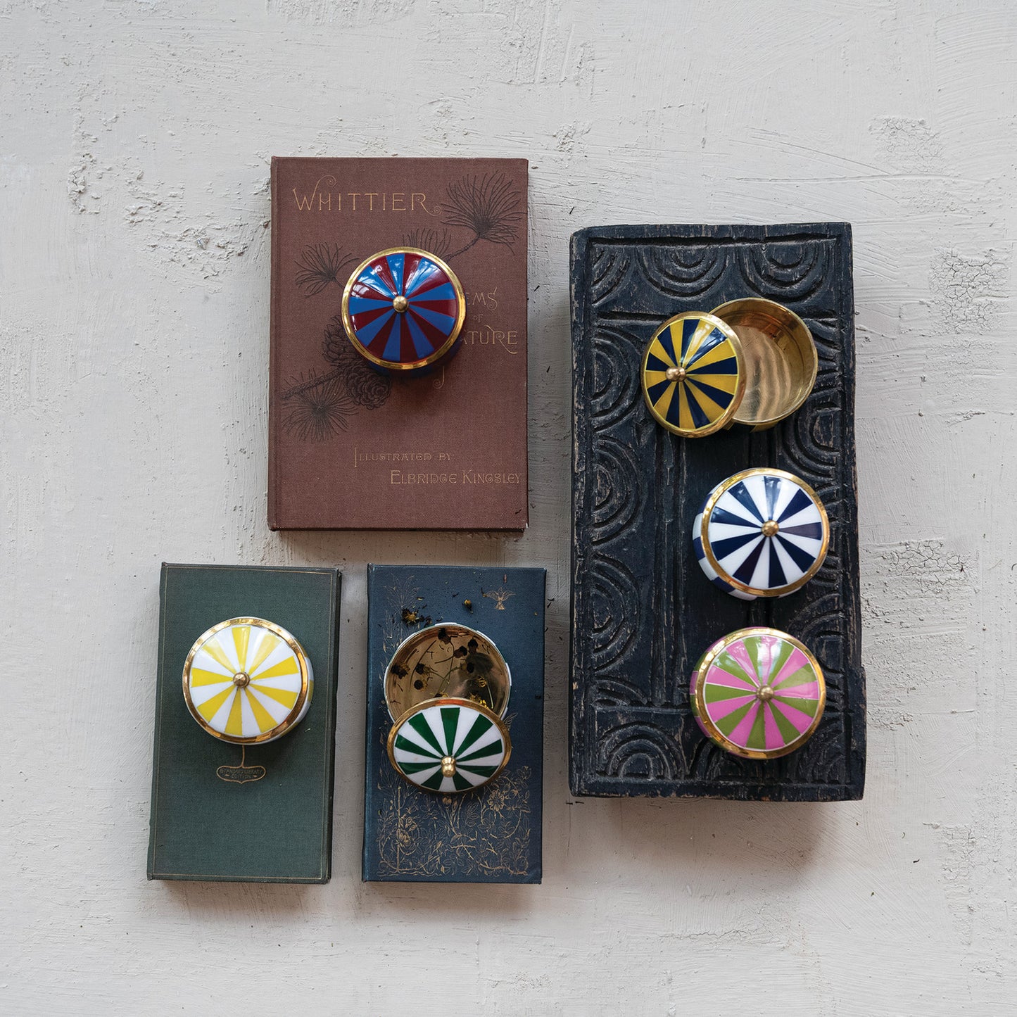 Brass and Resin Striped Box