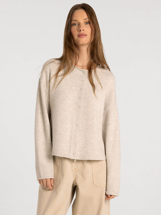 Dover Cardigan in Heather Stone